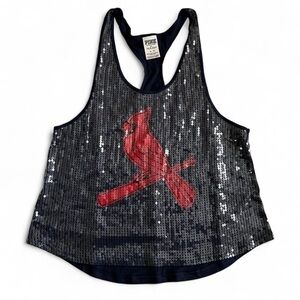 PINK Victoria's Secret Limited Edition Cardinals Sequin Racerback Tank Size M